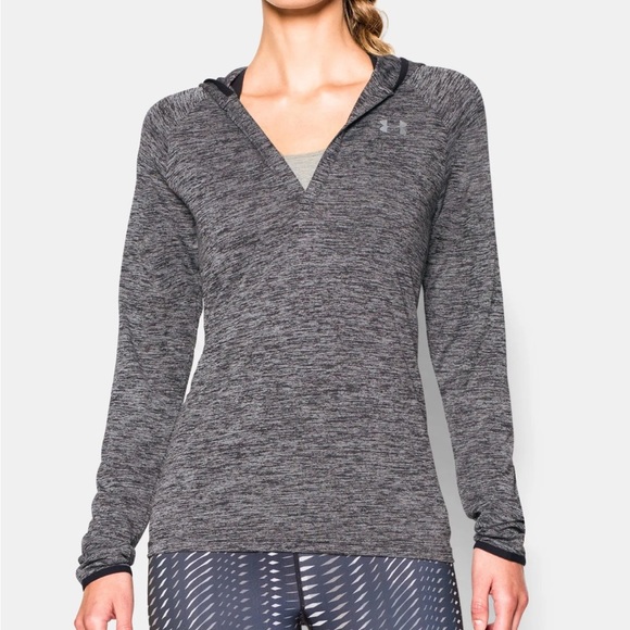 Under Armour HeatGear Women's Tech Twist V-neck Hoodie Henley - size M - Picture 1 of 8